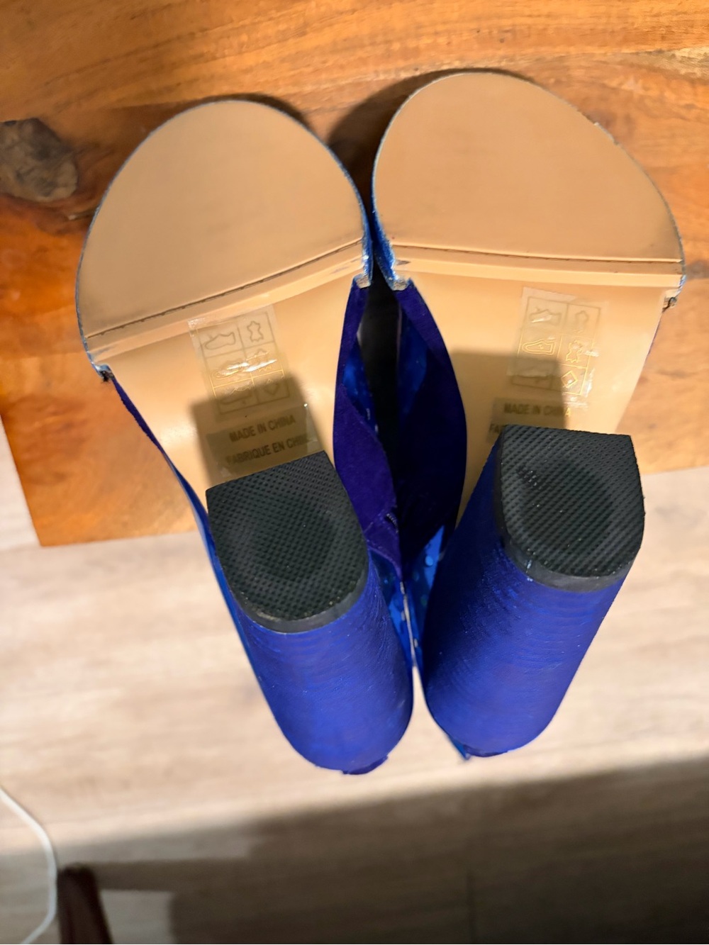 Jeffrey Campbell Blue Transparent Block Heel Ankle Boots - Picture 14 of 15